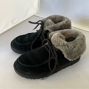 UGG Black Suede Boots with Cream Lining